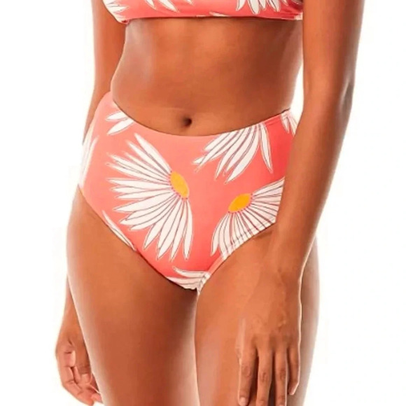 Kate spade Falling Flower High Waist Bikini Bottom in Lychee Coral Size M NWT - Picture 9 of 9